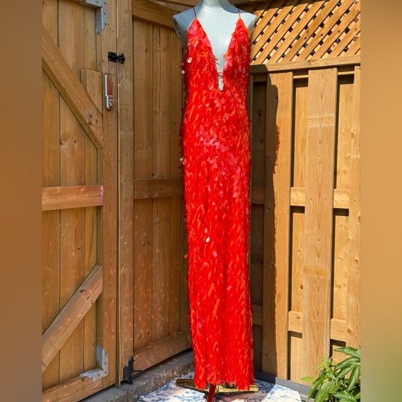 🆕 MISHA COLLECTION 🧿 NWOT Red Sapphire Sequins Maxi Dress, Sz XL US 10 - Picture 9 of 13